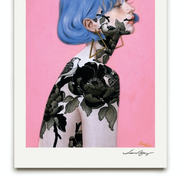 Tran Nguyen Print of "The Cerulean Girl" - Picture 2 of 2